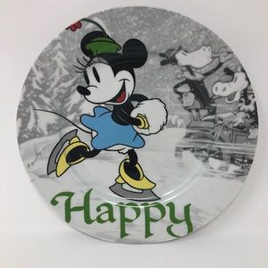 Disney Vintage Holiday HAPPY Plate Minnie Mouse